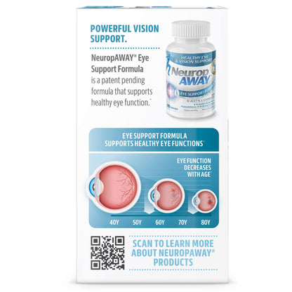 NeuropAWAY Eye Support Supplement 60CT with Lutein N-Acetyl L-Carnosine S-Acetyl Glutathione N-Acetyl Cystiene Pterostilbene Lycopene Zeaxanthin to Support Healthy Vision, Helps Blurry and Dry Eyes - dailyvitalstore