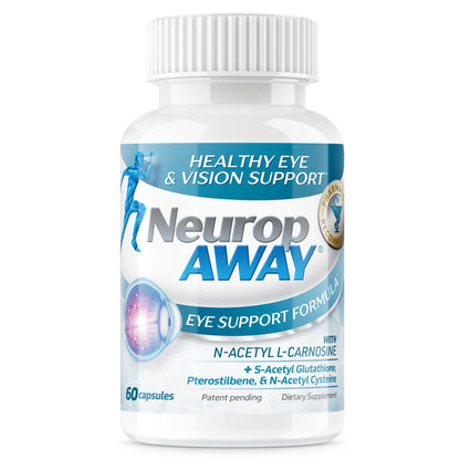 NeuropAWAY Eye Support Supplement 60CT with Lutein N-Acetyl L-Carnosine S-Acetyl Glutathione N-Acetyl Cystiene Pterostilbene Lycopene Zeaxanthin to Support Healthy Vision, Helps Blurry and Dry Eyes - dailyvitalstore