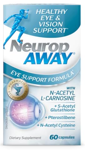NeuropAWAY Eye Support Supplement 60CT with Lutein N-Acetyl L-Carnosine S-Acetyl Glutathione N-Acetyl Cystiene Pterostilbene Lycopene Zeaxanthin to Support Healthy Vision, Helps Blurry and Dry Eyes - dailyvitalstore