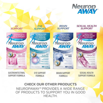 NeuropAWAY Kidney Support Formula Sugar Free with Agmatine Sulfate 500mg L-Novaline 50mg L-Ornithine 150mg L-Citrulline 100mg Per Capsule 90CT Fast Acting Kidney Support - dailyvitalstore