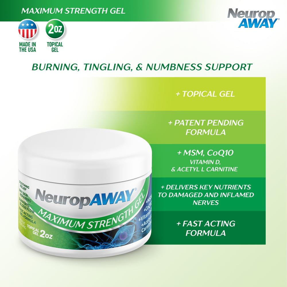 NeuropAWAY® Maximum Strength Gel, for Nerve discomfort, Burning, Tingling, and Numbness 2oz - dailyvitalstore