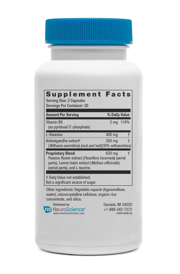 Neuroscience Alpha GABA Supplements - Mood Support Capsules with GABA & L-Theanine - Calming Supplements for Adults for Day or Night Anxiousness (90 ct) - dailyvitalstore