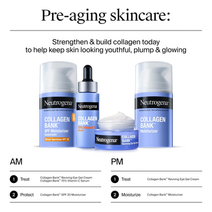 Neutrogena Collagen Bank 15% Vitamin C Face Serum, Vitamin C Serum for Face Helps Build Collagen for Glowing, Plumper Looking Skin, - dailyvitalstore
