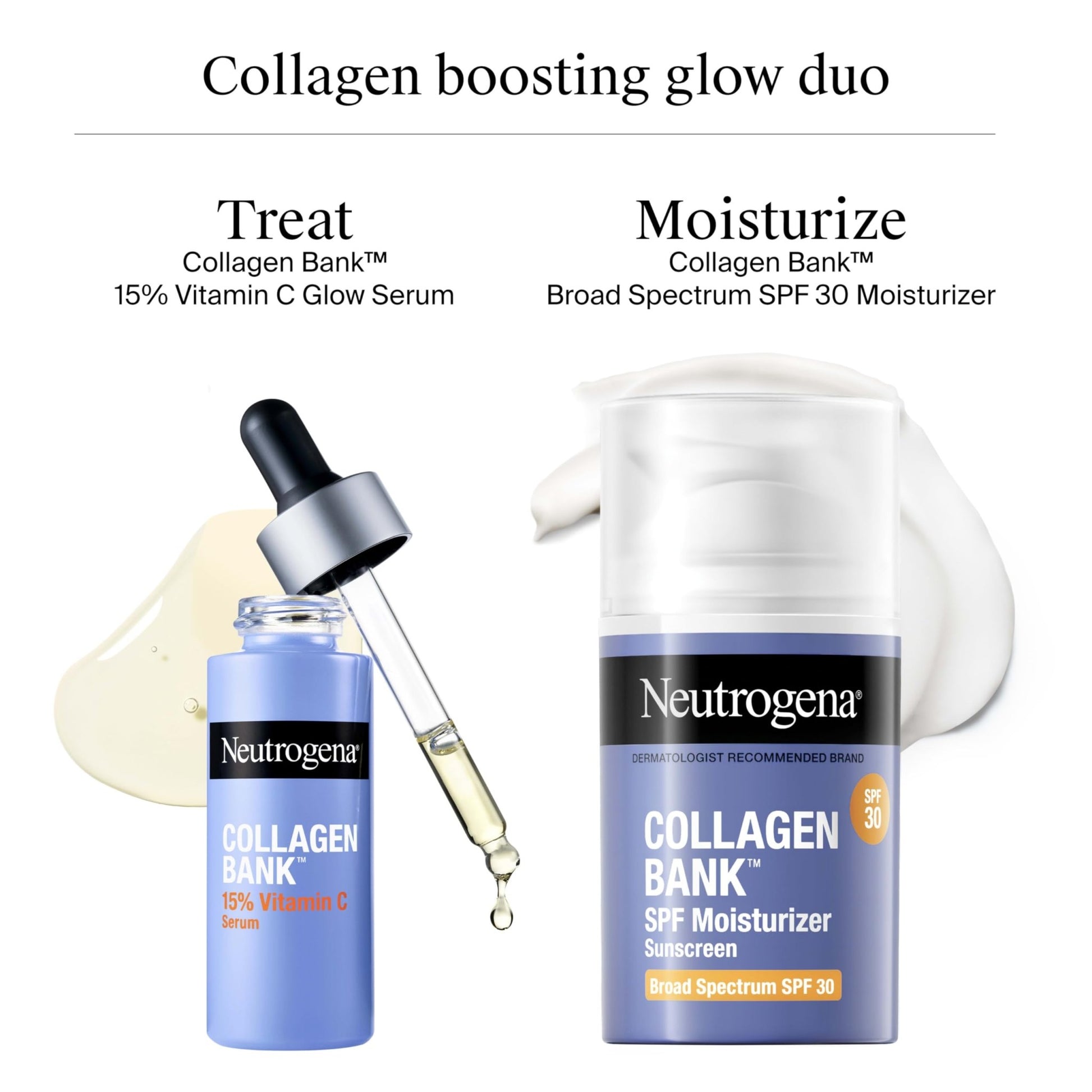 Neutrogena Collagen Bank 15% Vitamin C Face Serum, Vitamin C Serum for Face Helps Build Collagen for Glowing, Plumper Looking Skin, - dailyvitalstore