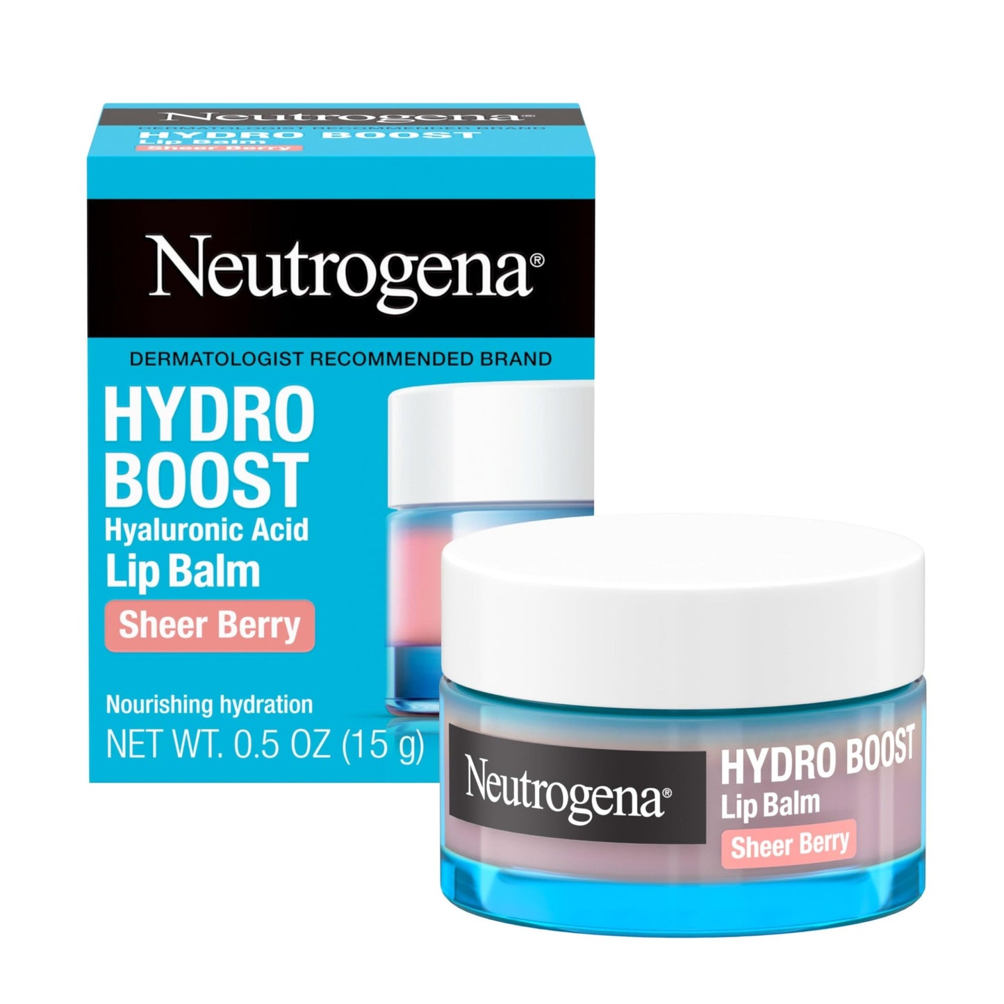 Neutrogena Hydro Boost Hyaluronic Acid Lip Balm, Nourishing Vitamin E Leaves Lips Feeling Hydrated, Sheer Pink Tinted Color with a Sweet Berry Flavor, Sheer Berry, 0.5 oz - dailyvitalstore