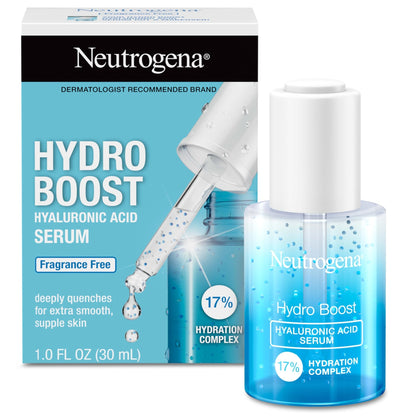 Neutrogena Hydro Boost Hyaluronic Acid Serum for Face & Neck, Lightweight Daily Hydrating Serum with Hyaluronic Acid for Dry Skin, Oil-Free - dailyvitalstore