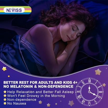 Neviss Magnesium Glycinate + Calcium Filled Gummies for Adults and Kids 4+, Kids Sleep Gummies Melatonin Free, Sugar Free Magnesium Supplement with B6 D3, L-Theanine for Zzz & Relax, Brain,Bone,Muscle - dailyvitalstore