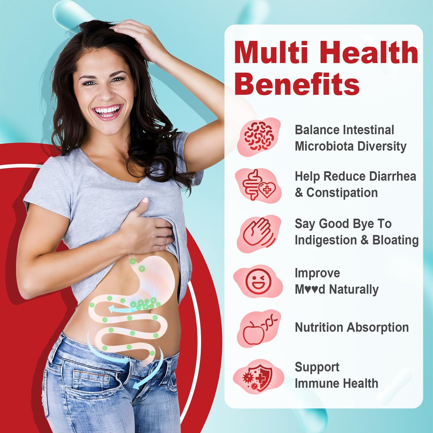 NEVISS Probiotic + Prebiotic Gummies for Adults & Kids 4+, Sugar Free Chewable 50 Billion CFUs w/Fiber, Vitamin B1 B2 D3 & Zinc, for Digestive & Gut Health - dailyvitalstore