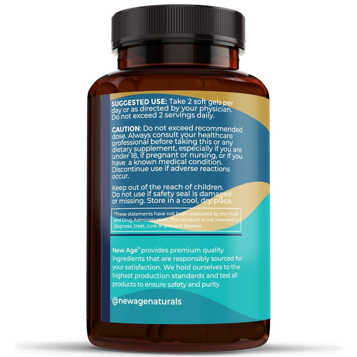 NEW AGE Omega 3 Fish Oil 2500mg Supplement Non GMO - EPA, DHA Fatty Acids Gluten Free (180 Softgels (Pack of 2)) - dailyvitalstore