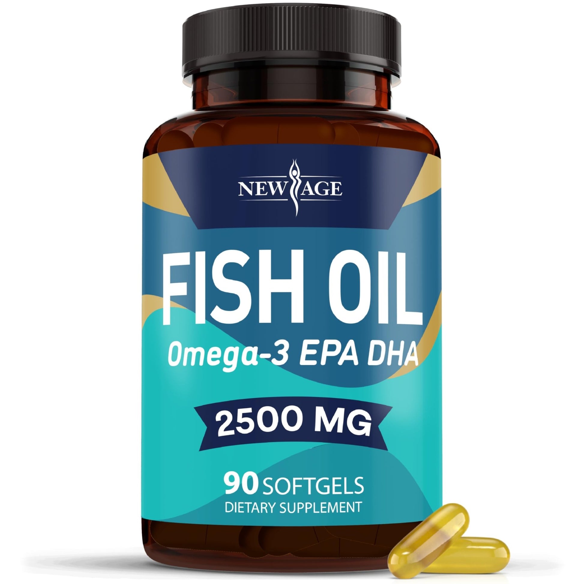 NEW AGE Omega 3 Fish Oil Supplement Immune & Health Support – Promotes Joint, Eye & Skin Health - Non GMO - EPA, DHA Fatty Acids Gluten Free (90 Softgels (Pack of 1)) - dailyvitalstore