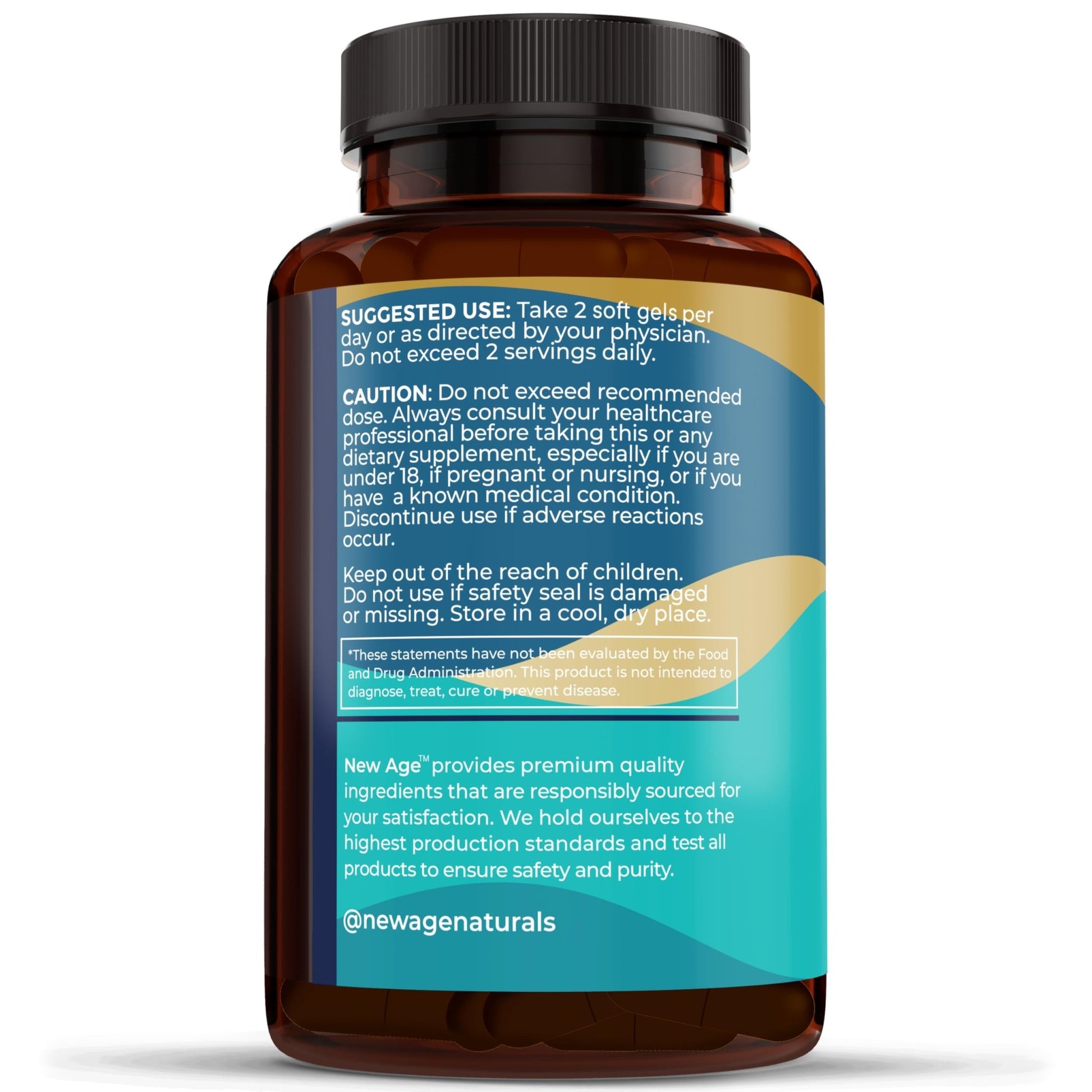NEW AGE Omega 3 Fish Oil Supplement - Non GMO - EPA, DHA Fatty Acids Gluten Free (270 Softgels (Pack of 3)) - dailyvitalstore