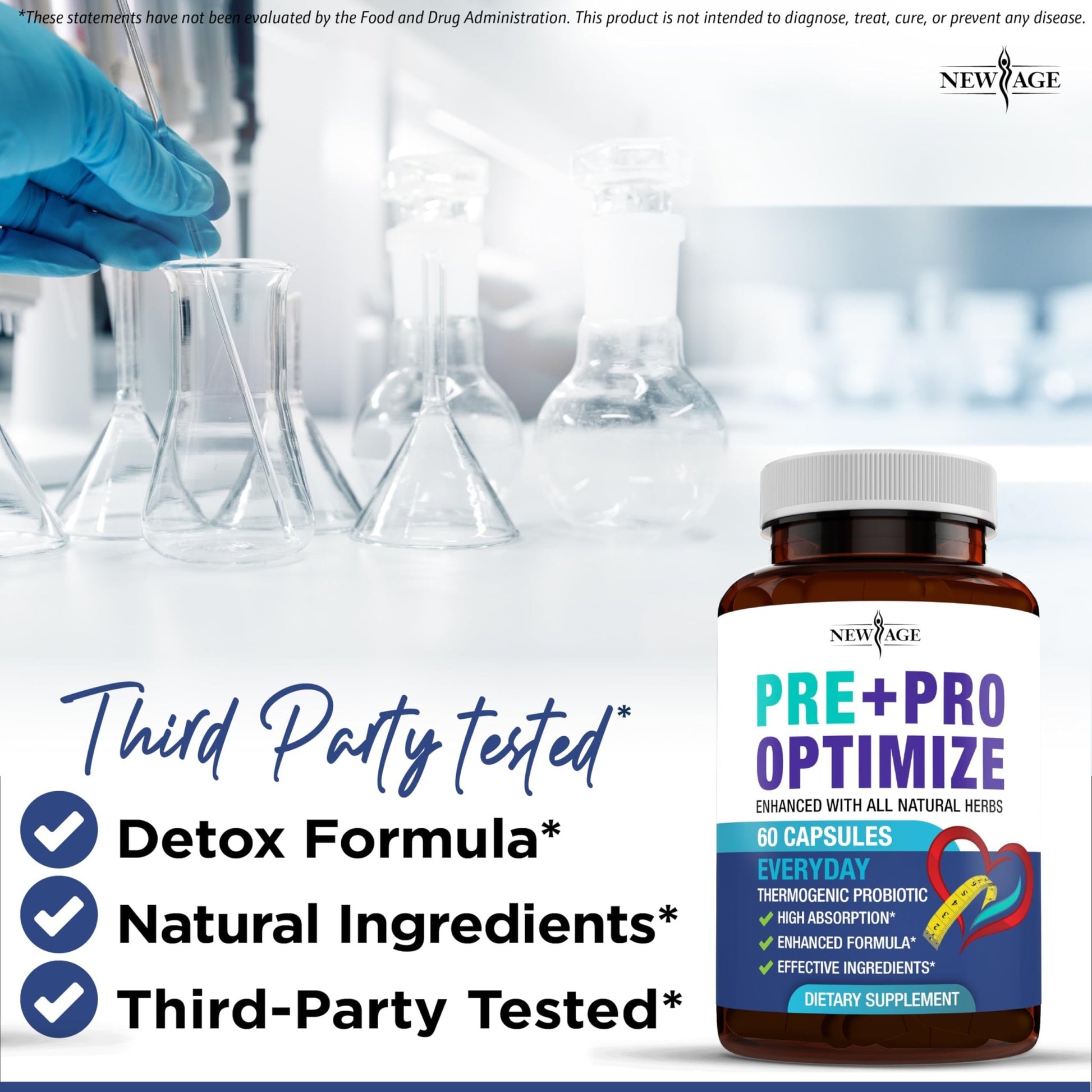 NEW AGE Pro Optimize Probiotics for Women, Menopause, Digestive Health - Support for Bloating, Hot Flashes, Joint Support, Night Sweats - Gut Health & Metabolism - Dong Quai (60 (Pack of 1)) - dailyvitalstore