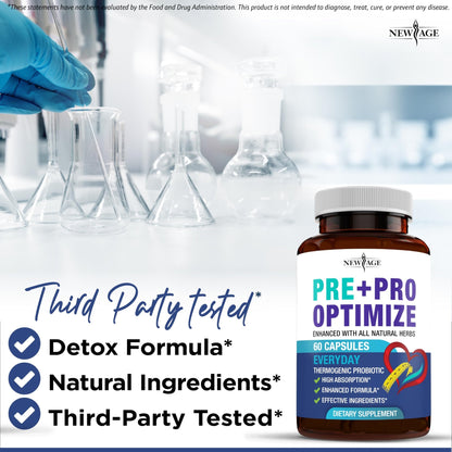 NEW AGE Pro Optimize Probiotics for Women, Menopause, Digestive Health - Support for Bloating, Hot Flashes, Joint Support, Night Sweats - Gut Health & Metabolism - Dong Quai (60 (Pack of 1)) - dailyvitalstore