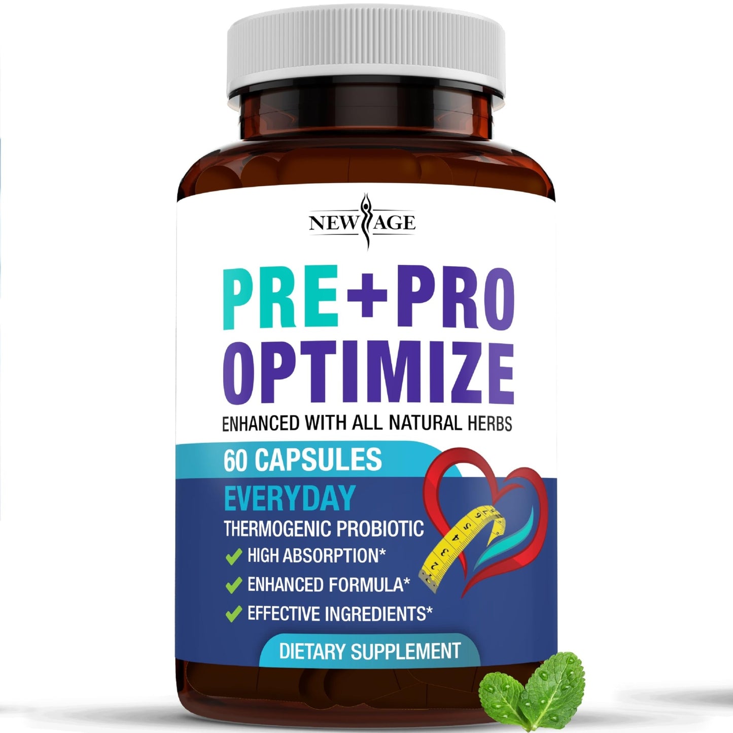 NEW AGE Pro Optimize Probiotics for Women, Menopause, Digestive Health - Support for Bloating, Hot Flashes, Joint Support, Night Sweats - Gut Health & Metabolism - Dong Quai (60 (Pack of 1)) - dailyvitalstore