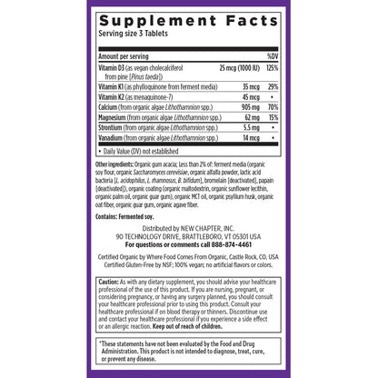 New Chapter Calcium Supplement - Bone Strength Plant-Based USDA Organic Calcium with Magnesium, Vitamin D3+K2, for Bone Health & Joint Mobility, Heart Support - dailyvitalstore