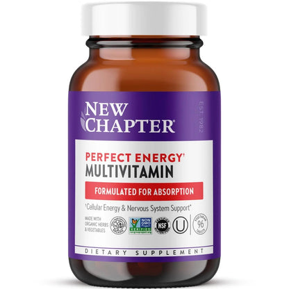 New Chapter Energy Supplement - Perfect Energy Multivitamin for Balanced Energy + Stress Support with B Vitamins + Vitamin D3 - dailyvitalstore