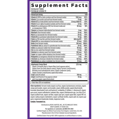 New Chapter Energy Supplement - Perfect Energy Multivitamin for Balanced Energy + Stress Support with B Vitamins + Vitamin D3 - dailyvitalstore