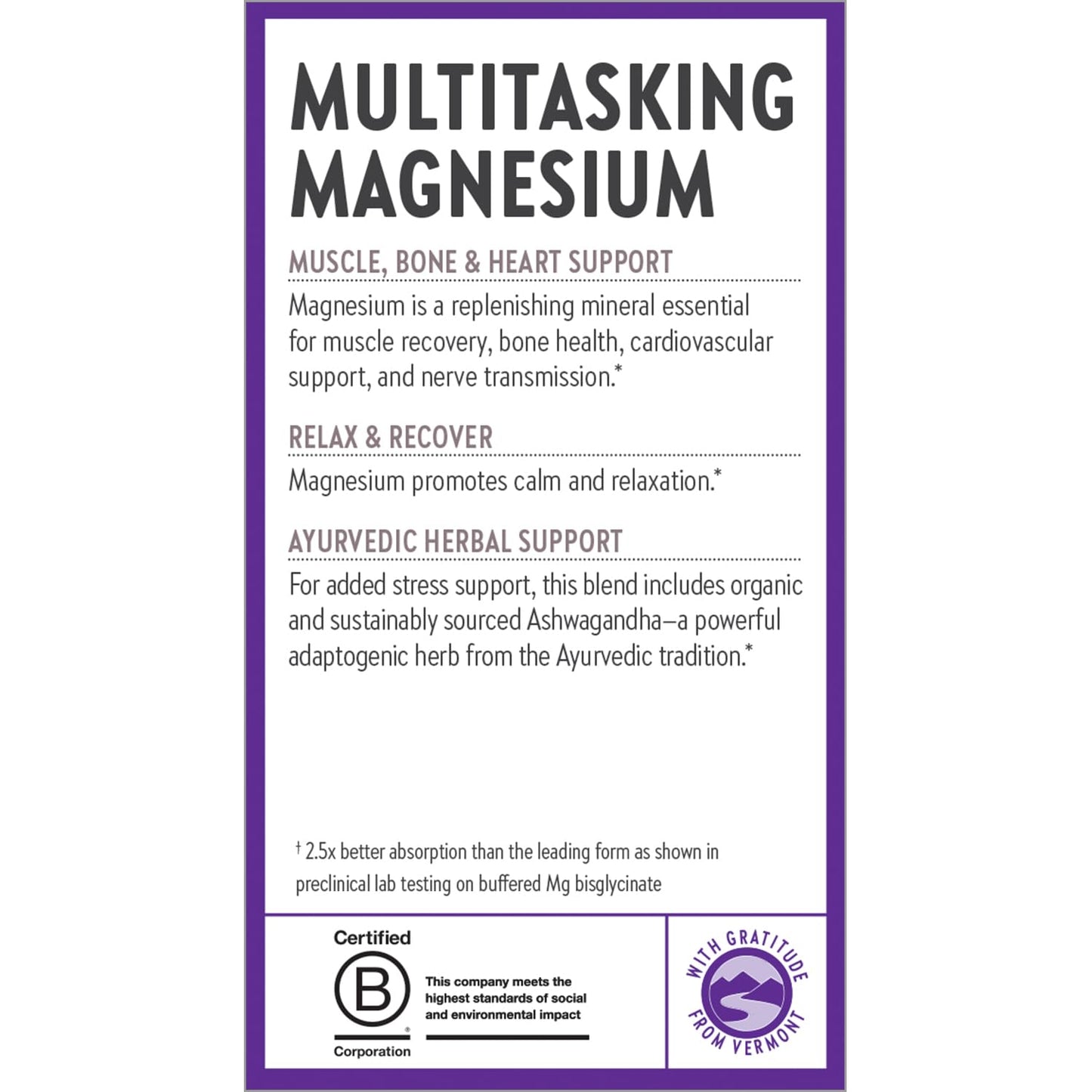 New Chapter Magnesium + Ashwagandha Supplement, 325 mg with Magnesium Glycinate for Muscle Relaxation & Recovery, Heart, Nerve & Bone Health, 2.5X Absorption, Non-GMO - 30 ct (1 Month Supply) - dailyvitalstore