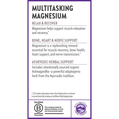 New Chapter Magnesium + Ashwagandha Supplement, 325 mg with Magnesium Glycinate for Muscle Relaxation & Recovery, Heart, Nerve & Bone Health, 2.5X Absorption, Non-GMO - 30 ct (1 Month Supply) - dailyvitalstore