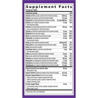 New Chapter Multivitamin for Men 50 Plus - Every Man's One Daily 55+ with Fermented Probiotics + Whole Foods + Astaxanthin - dailyvitalstore