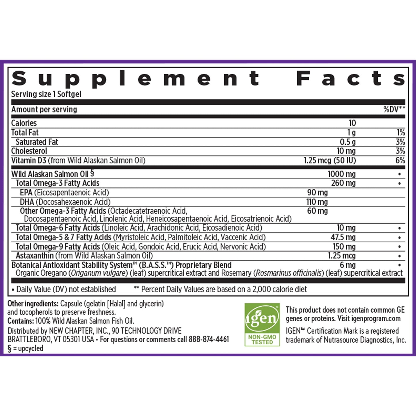 New Chapter Omega-3 Complex, 1000mg Softgels, Fish Oil Supplement Wild Alaskan Salmon for Heart, Brain, Eye, Joint & Skin Health Support - 30 Count - dailyvitalstore