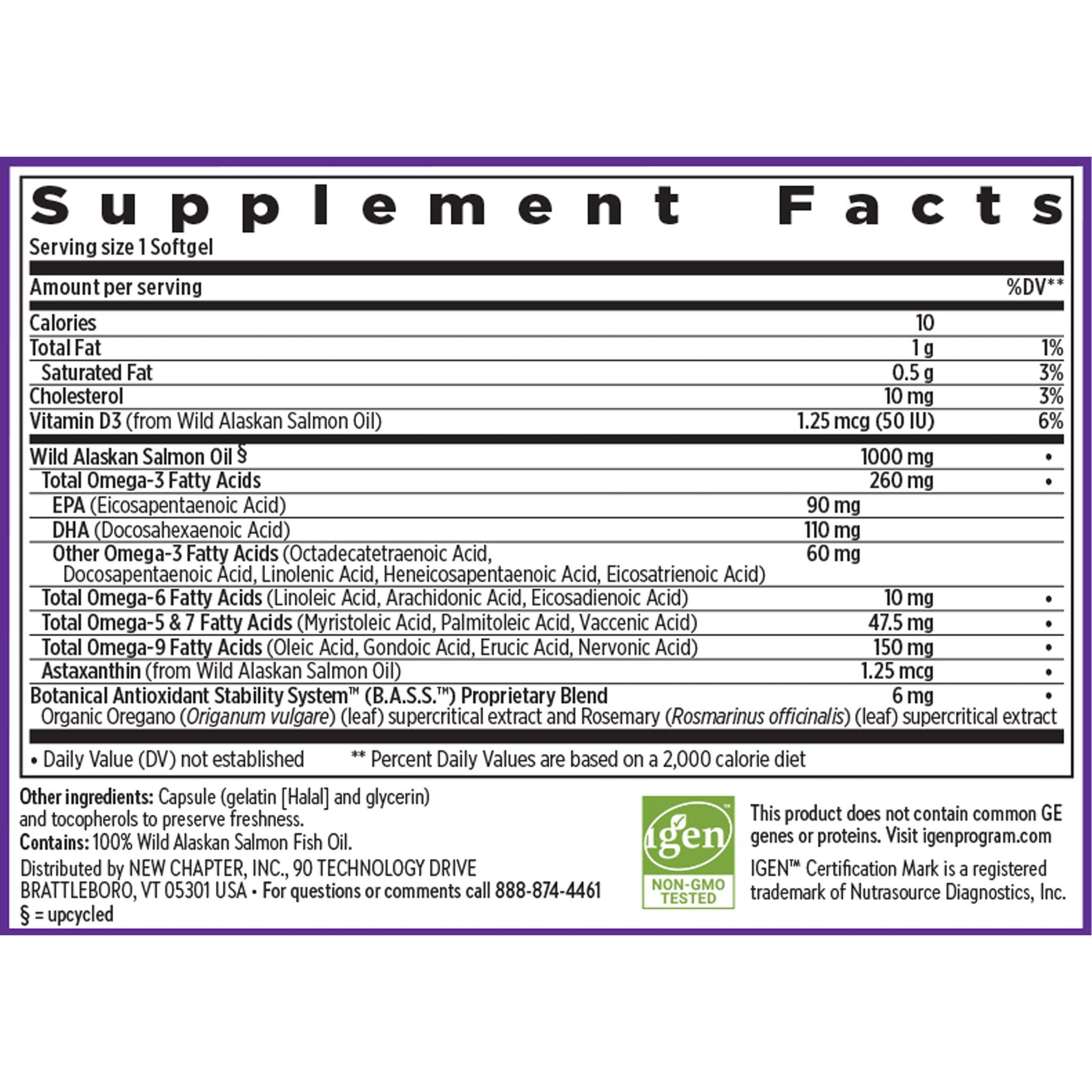 New Chapter Omega-3 Complex, 1000mg Softgels, Fish Oil Supplement Wild Alaskan Salmon for Heart, Brain, Eye, Joint & Skin Health Support - 30 Count - dailyvitalstore