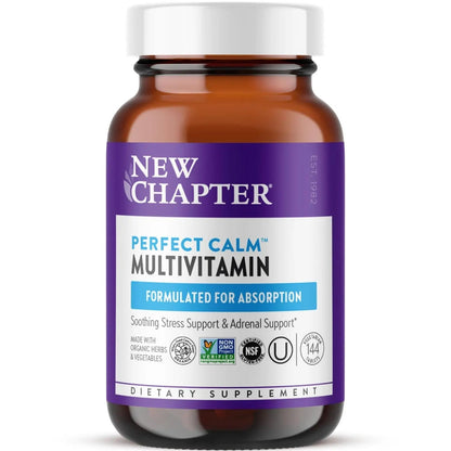 New Chapter Perfect Calm - Daily Multivitamin for Stress & Mood Support with B Vitamins + Holy Basil + Lemon Balm - dailyvitalstore