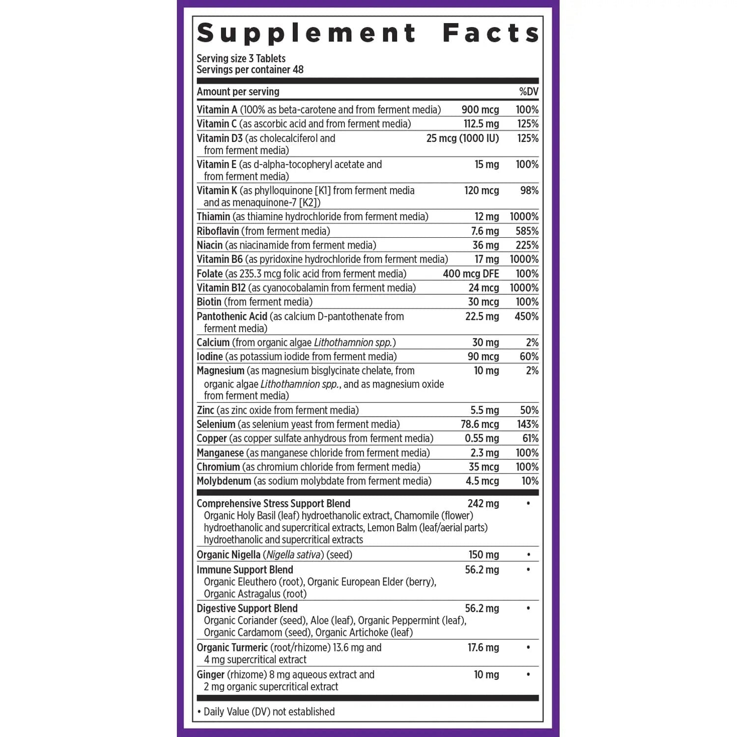New Chapter Perfect Calm - Daily Multivitamin for Stress & Mood Support with B Vitamins + Holy Basil + Lemon Balm - dailyvitalstore