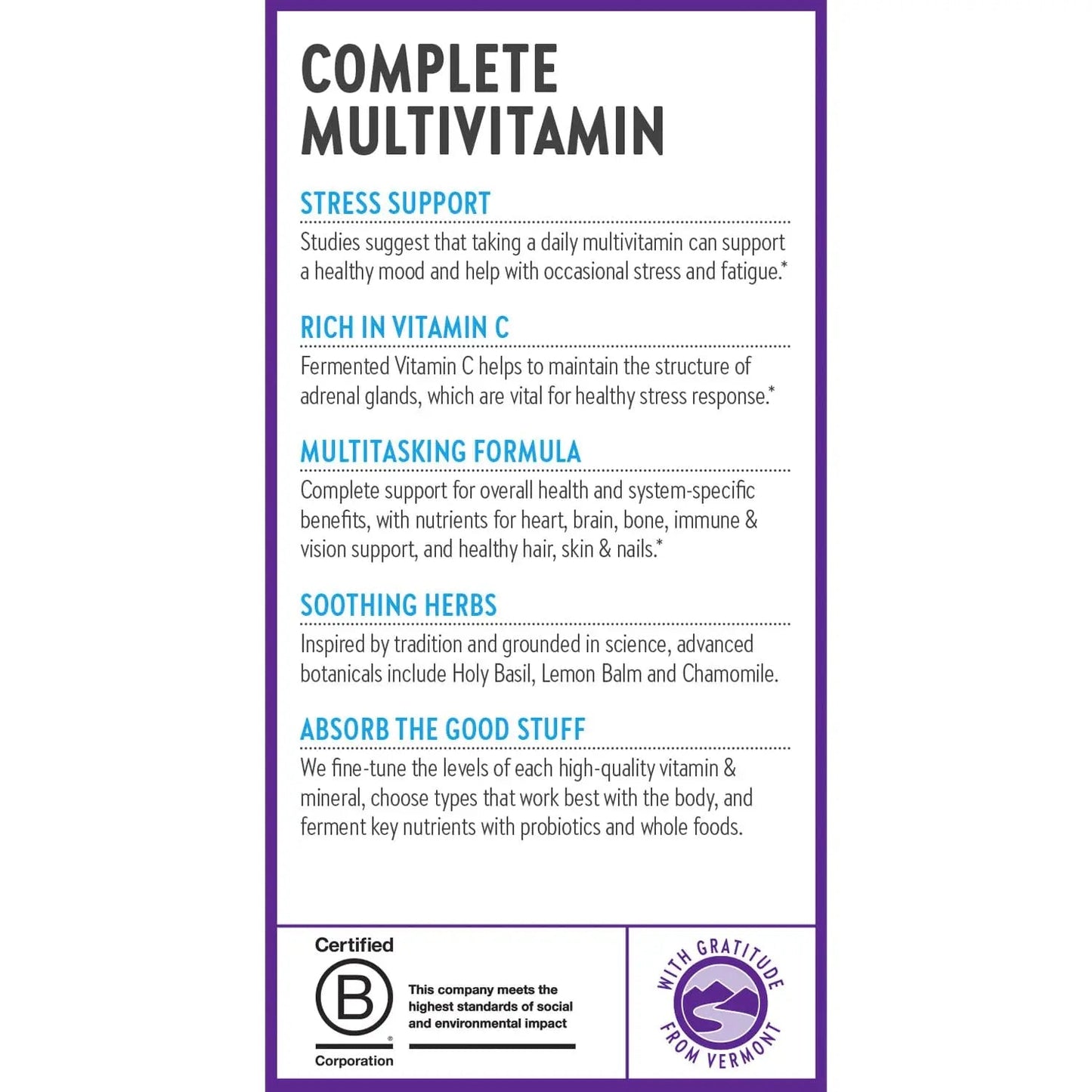 New Chapter Perfect Calm - Daily Multivitamin for Stress & Mood Support with B Vitamins + Holy Basil + Lemon Balm - dailyvitalstore