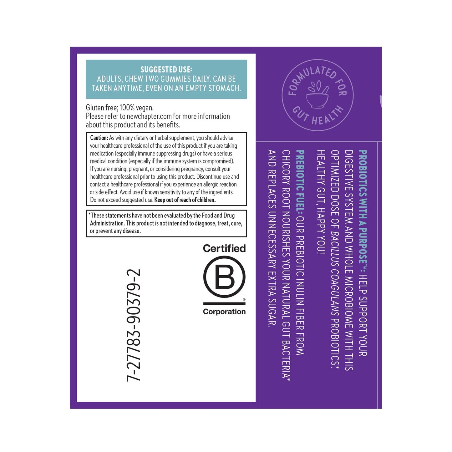 New Chapter Probiotic Gummies for Women and Men, All-Flora (1 Month Supply) – 55% Less Sugar+, Formulated for Holistic Gut Health Support with Probiotics + Prebiotic Fiber - dailyvitalstore