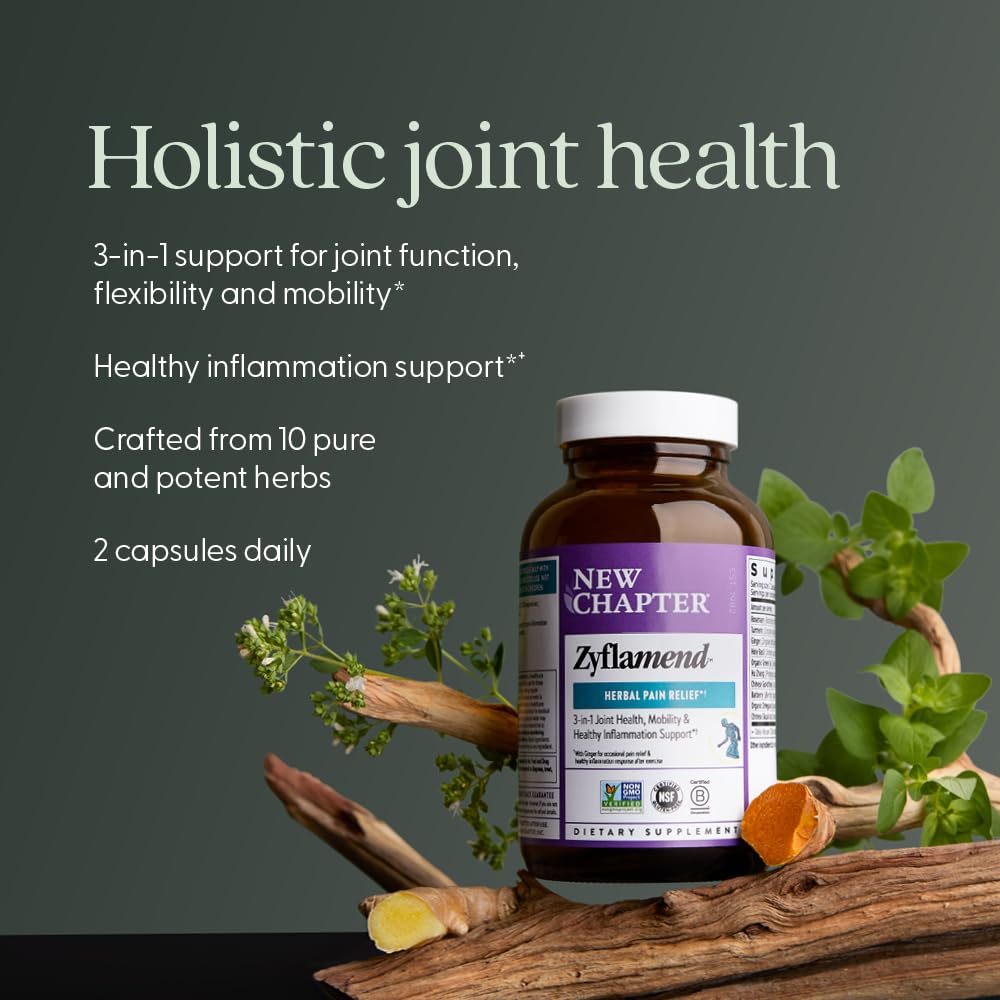New Chapter Zyflamend™ Joint Supplement & Herbal Pain Relief – 10-in-1 Superfood Blend with Turmeric, Ginger & Green Tea - for Healthy Inflammation Response, Mobility & Flexibility, 180 Capsules - dailyvitalstore