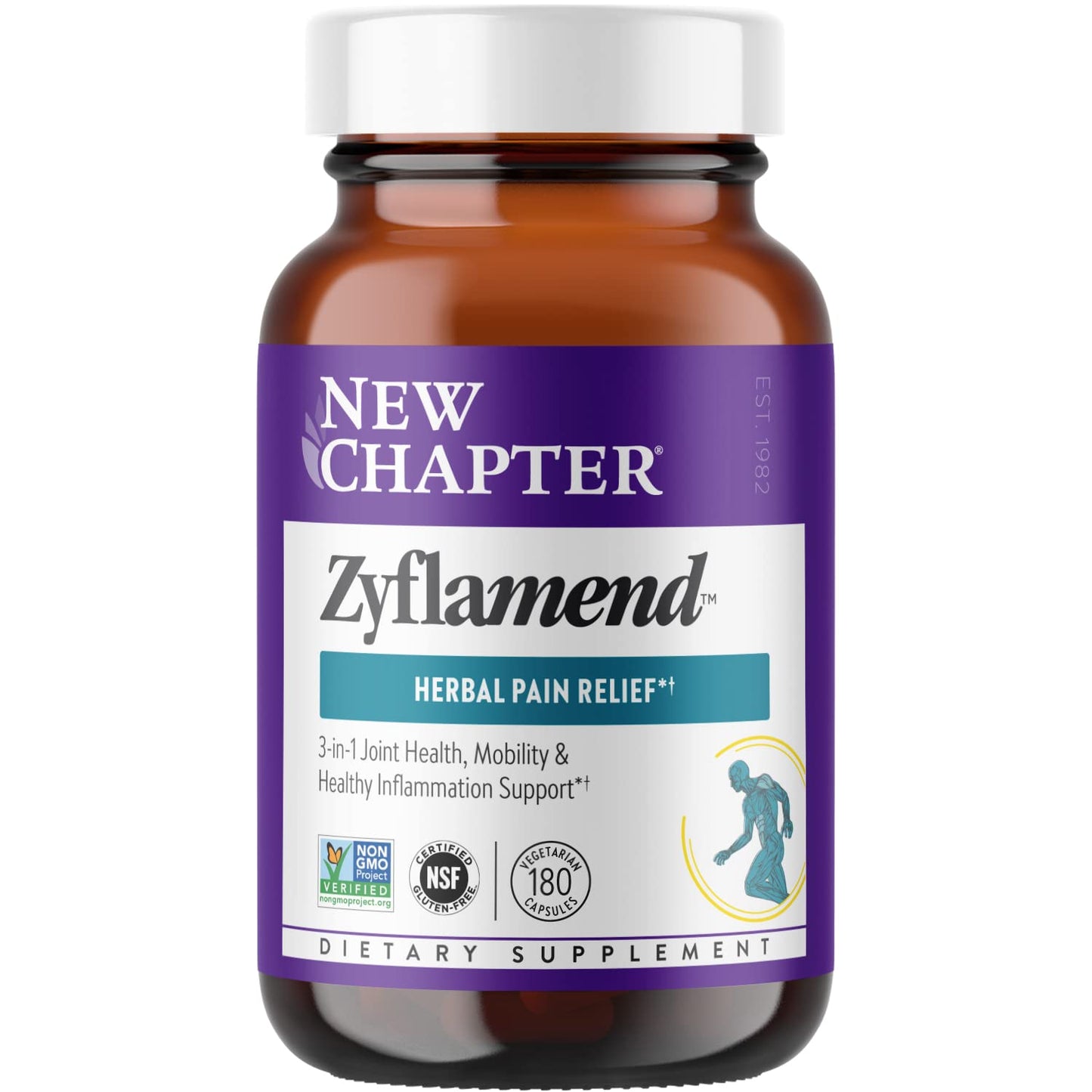 New Chapter Zyflamend™ Joint Supplement & Herbal Pain Relief – 10-in-1 Superfood Blend with Turmeric, Ginger & Green Tea - for Healthy Inflammation Response, Mobility & Flexibility, 180 Capsules - dailyvitalstore