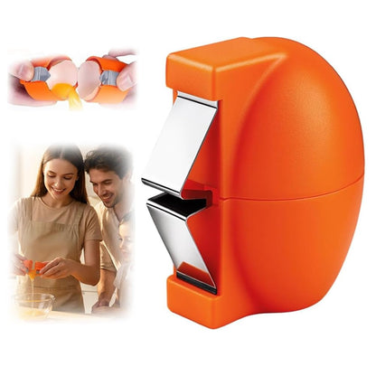 New Egg Shell Opener Egg Cracker Tool Stainless Steel, Multifunctional Egg Shell Opener for Raw Or Hard-Boiled Eggs, Kitchen Gadget for Cooking Baking (Orange Red) - dailyvitalstore
