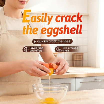 New Egg Shell Opener Egg Cracker Tool Stainless Steel, Multifunctional Egg Shell Opener for Raw Or Hard-Boiled Eggs, Kitchen Gadget for Cooking Baking (Orange Red) - dailyvitalstore