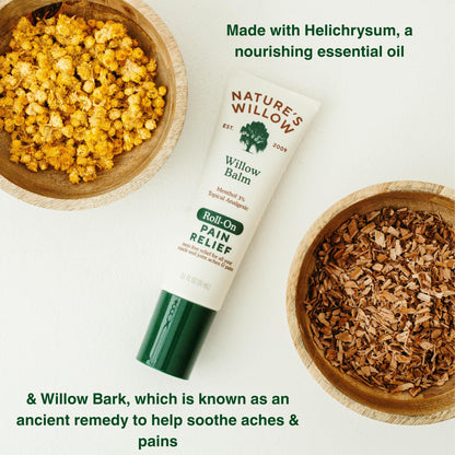 NEW Nature's Willow ROLL-ON Pain Relief | Fast-Acting, No-Mess Relief for Back, Neck, Knees & Joints | Willow Bark & Menthol | Clean, Fresh Scent | No Dyes or Artificial Fragrance | 3.1 fl oz | 3-Pack - dailyvitalstore