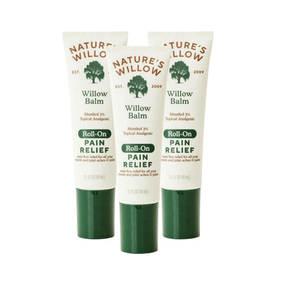 NEW Nature's Willow ROLL-ON Pain Relief | Fast-Acting, No-Mess Relief for Back, Neck, Knees & Joints | Willow Bark & Menthol | Clean, Fresh Scent | No Dyes or Artificial Fragrance | 3.1 fl oz | 3-Pack - dailyvitalstore