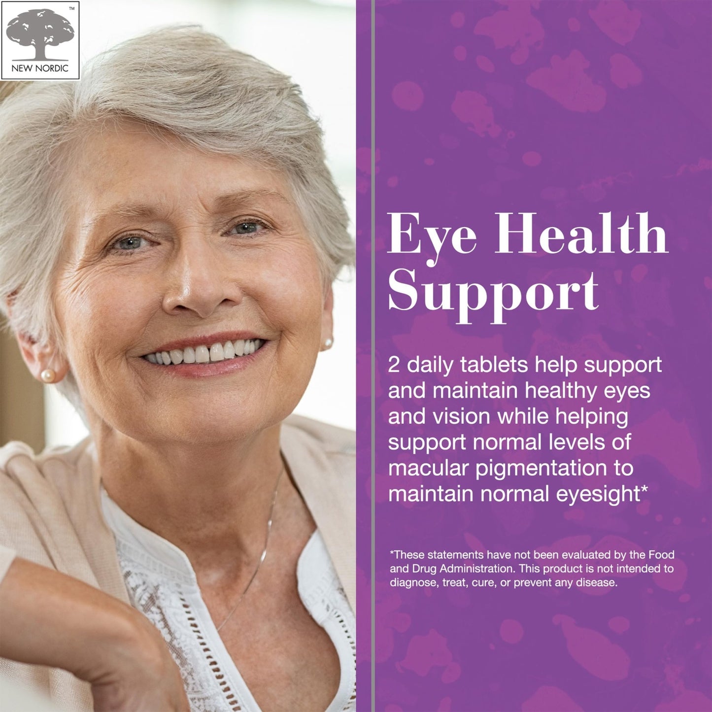 NEW NORDIC Blue Berry Eye Vitamin Lutein Supplement with Zinc, Supports Macular Pigmentation, Eye & Vision Function, 60 Tablets (Pack of 1) - dailyvitalstore