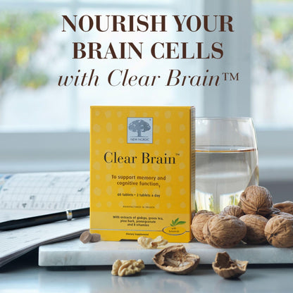 New Nordic Clear Brain Tablets, Supports Normal Cognitive Health and Memory, with Green Tea and Walnut, Swedish Made, 60 Count (Pack of 1) - dailyvitalstore