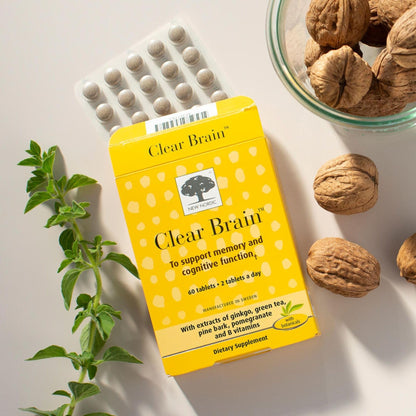 New Nordic Clear Brain Tablets, Supports Normal Cognitive Health and Memory, with Green Tea and Walnut, Swedish Made, 60 Count (Pack of 1) - dailyvitalstore
