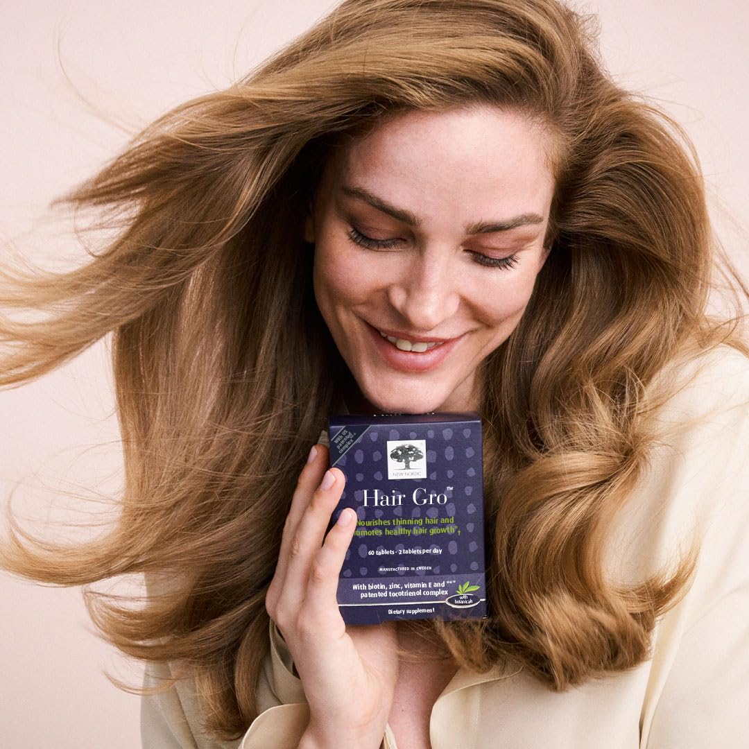 NEW NORDIC Hair & Eye Support Tablets Bundle, Hair GRO Natural Hair Growth and Blue Berry Eye Vitamin Supplements - dailyvitalstore