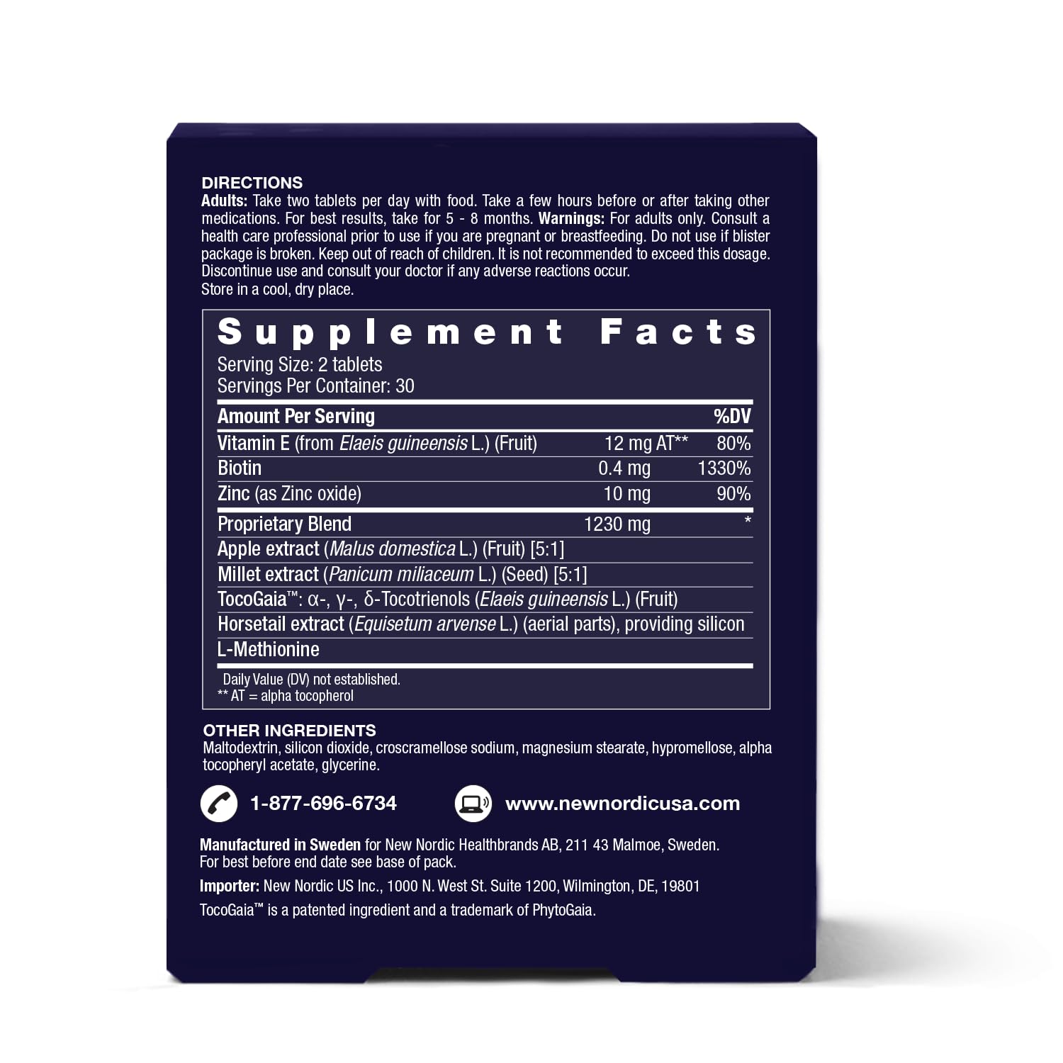 NEW NORDIC Hair & Eye Support Tablets Bundle, Hair GRO Natural Hair Growth and Blue Berry Eye Vitamin Supplements - dailyvitalstore
