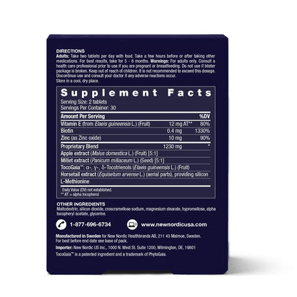 NEW NORDIC Hair & Eye Support Tablets Bundle, Hair GRO Natural Hair Growth and Blue Berry Eye Vitamin Supplements - dailyvitalstore
