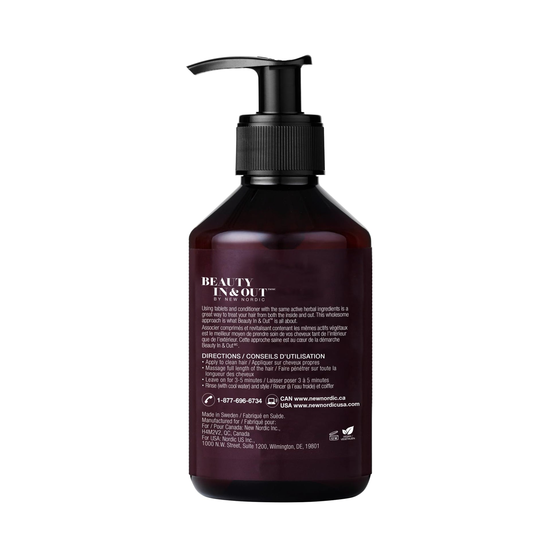 New Nordic Hair Volume Conditioner, Creamy Herbal Recipe to Weightlessly Hydrate, Volumize, Soften & Shine, Vegan, Clean Ingredients, 8.5 Fl Oz - dailyvitalstore