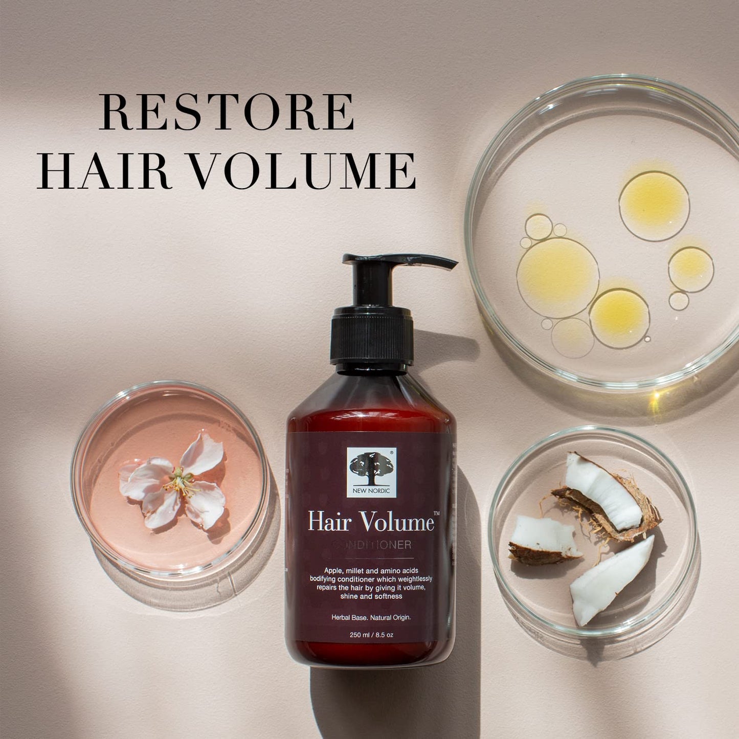New Nordic Hair Volume Conditioner, Creamy Herbal Recipe to Weightlessly Hydrate, Volumize, Soften & Shine, Vegan, Clean Ingredients, 8.5 Fl Oz - dailyvitalstore