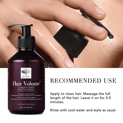 New Nordic Hair Volume Conditioner, Creamy Herbal Recipe to Weightlessly Hydrate, Volumize, Soften & Shine, Vegan, Clean Ingredients, 8.5 Fl Oz - dailyvitalstore