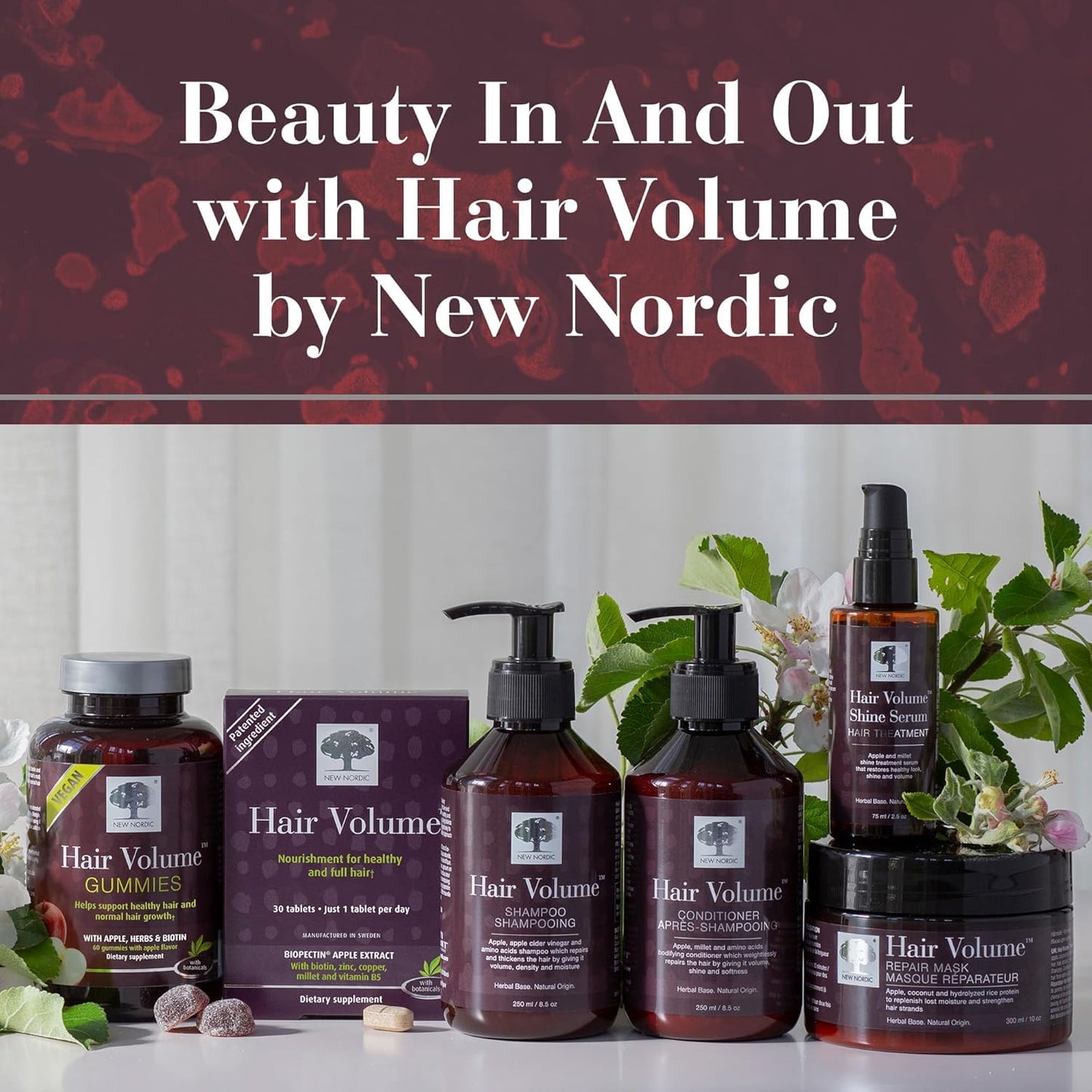 New Nordic Hair Volume Menopause, Supports Healthy Hair Growth During and After Menopause, Pine Bark and Annurca Apple Extract, 30 Tablets - dailyvitalstore