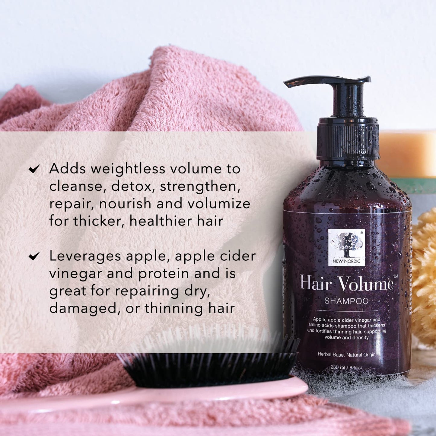 New Nordic Hair Volume Shampoo 250ml - Herbal Volumising Shampoo For Dry Damaged Hair - Suitable for Men and Women - dailyvitalstore