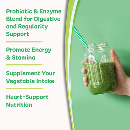 New Vitality Royal Greens Superfood Powder | Healthy Veggie Powder with Probiotics, Enzymes, Antioxidants, Wheat Grass & Greens 10.75oz (30 Day Supply) - dailyvitalstore