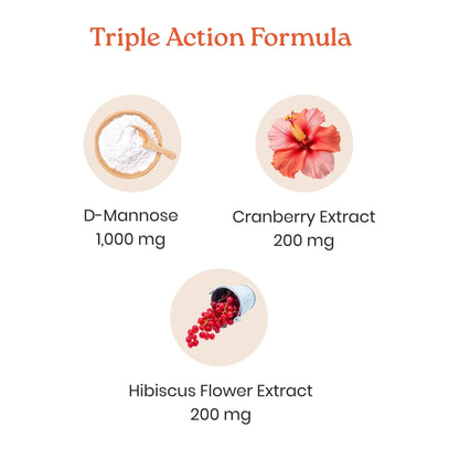 NewLife Naturals D-Mannose Capsules | w/Cranberry and Hibiscus Extracts | Natural Urinary Tract Health Supplement | 1400mg Pure Veggie Powder | 60 Veggie Capsules - dailyvitalstore