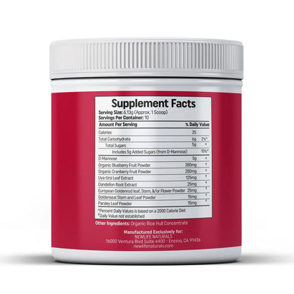 NewLife Naturals UT Revive with D Mannose Powder – UT Support for Urgency, Natural Urinary Tract Health for Women - with Cranberry, Blueberry & Botanicals – Short Term Potent Formula - 10 Servings - dailyvitalstore